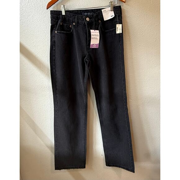 Aeropostale Black Low rise 90's Baggy Jeans Size 4 Regular Recycled Cotton NWT